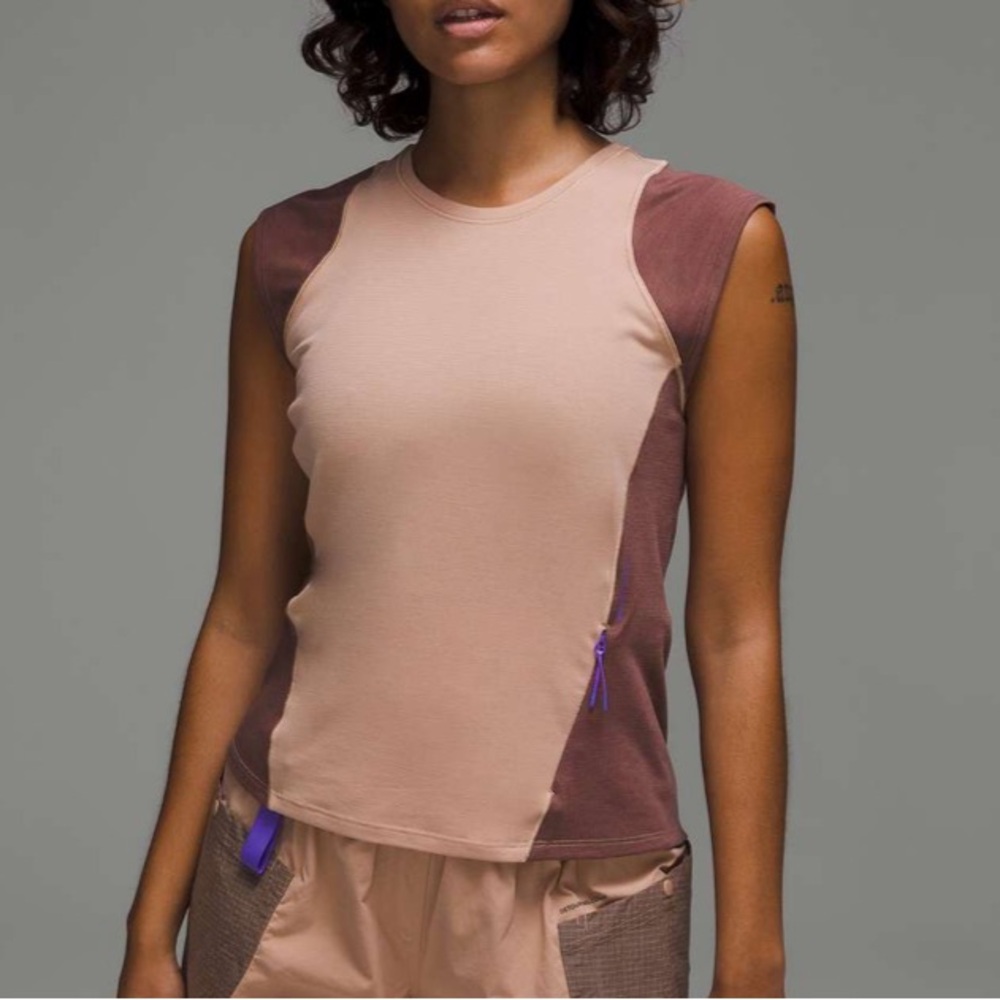 lululemon athletica Pink Clay and Dark Oxide Tank Top
